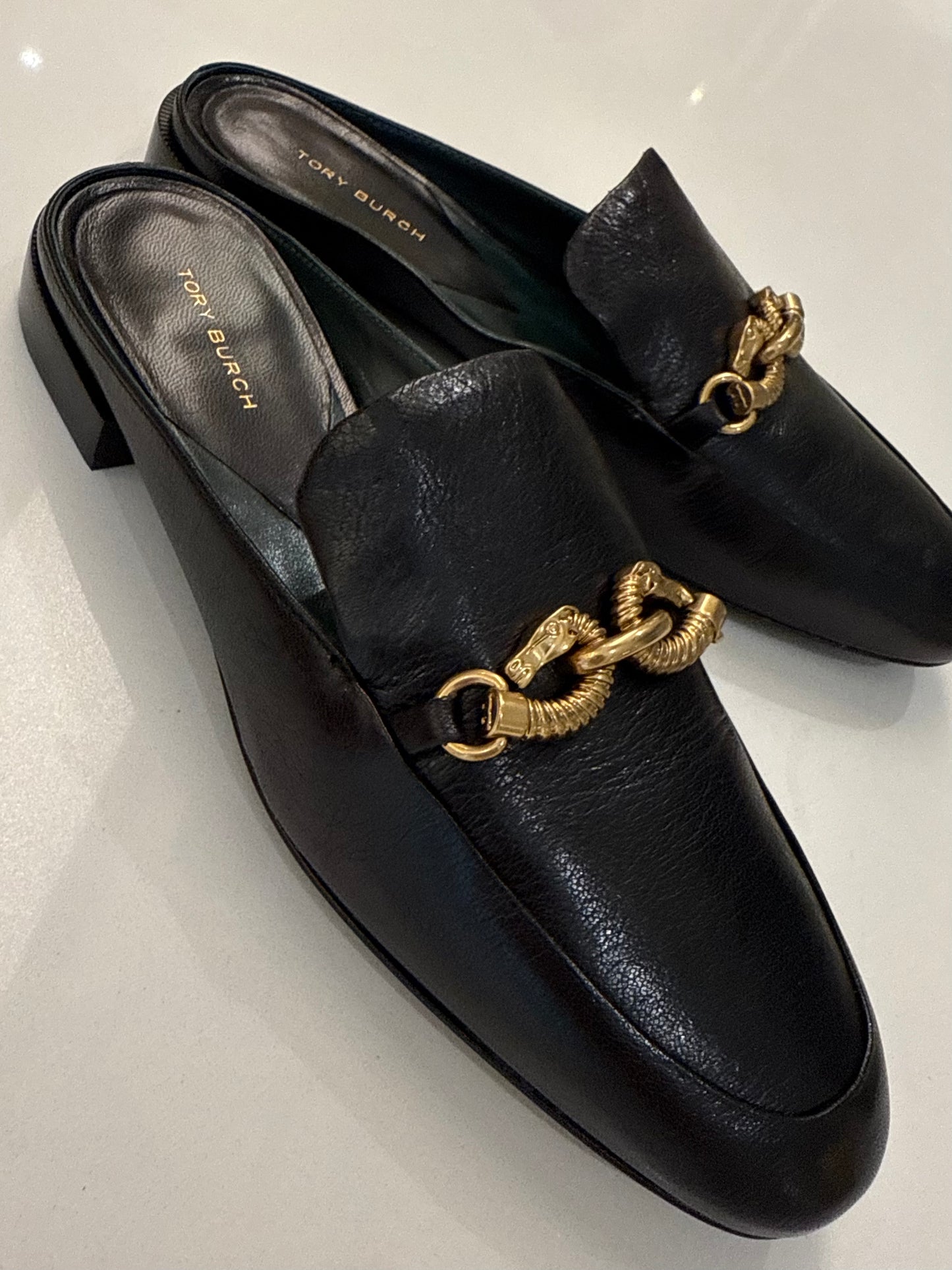 Tory Burch Jessa Backless Loafers Perfect Black 8M