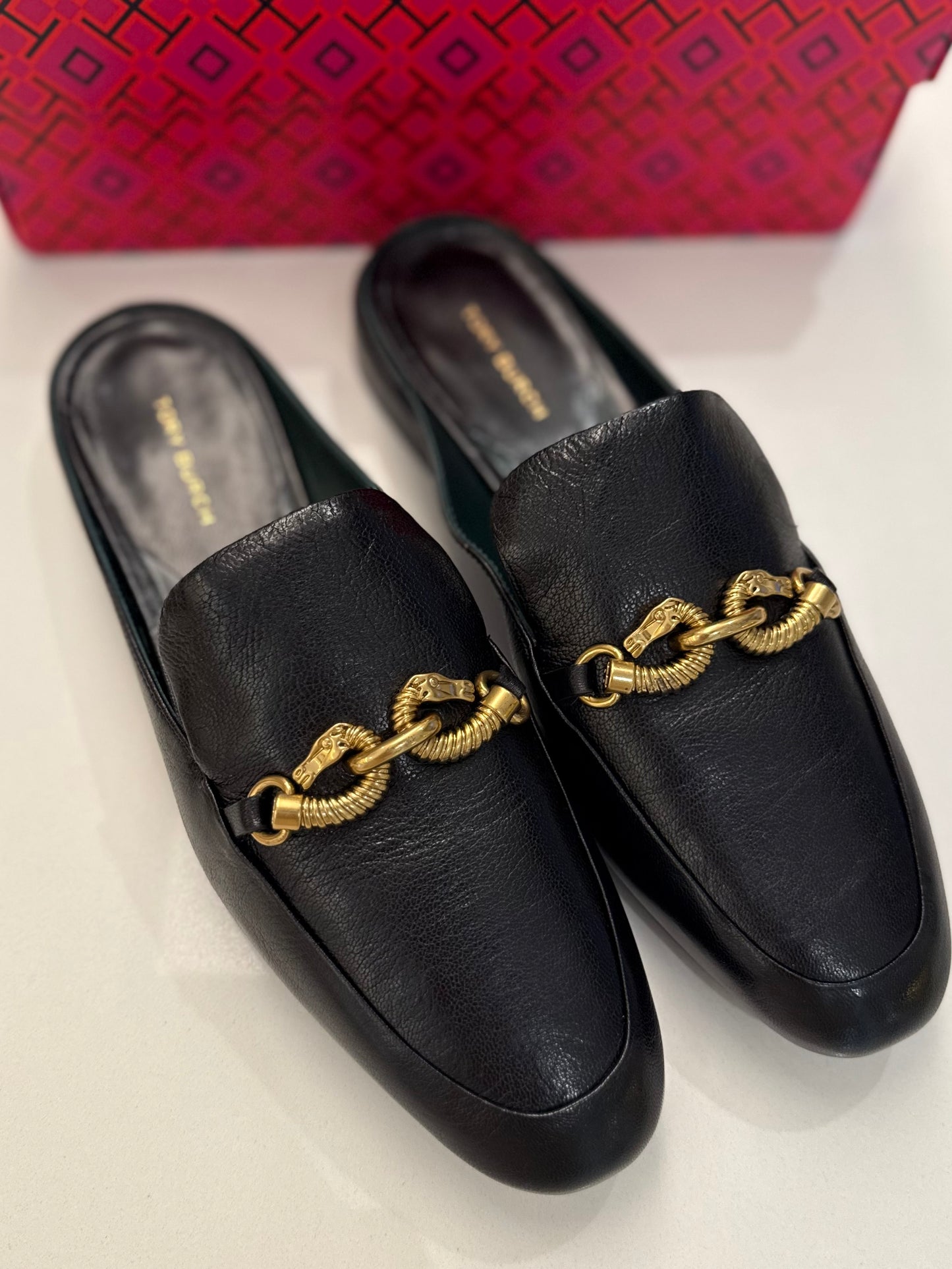 Tory Burch Jessa Backless Loafers Perfect Black 8M