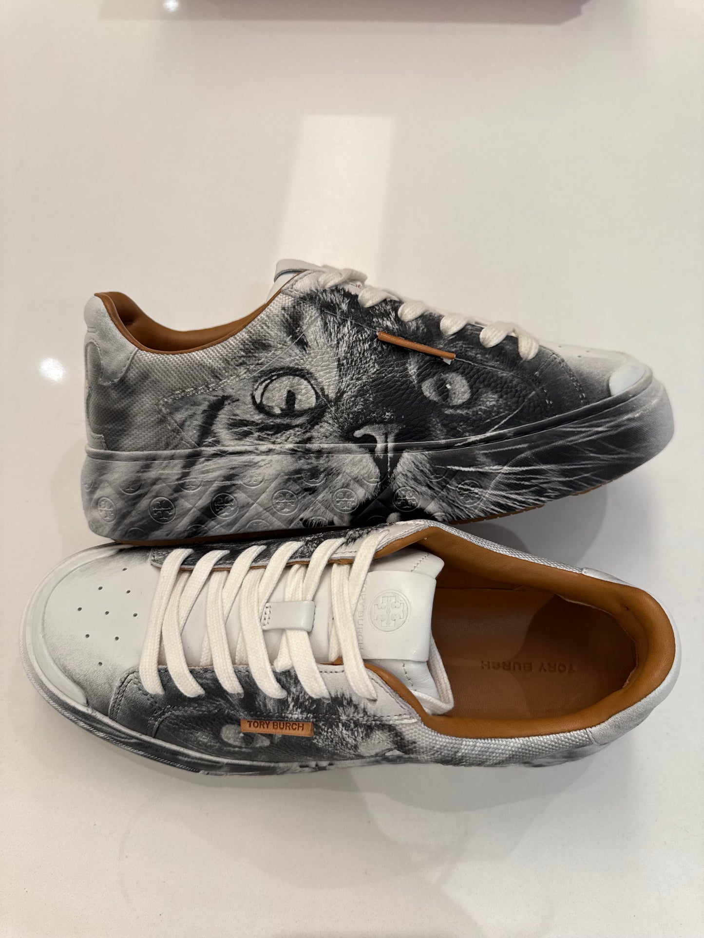 Tory Burch Ladybug Sneaker In Cat Portrait , Size 8, LIMITED EDITION