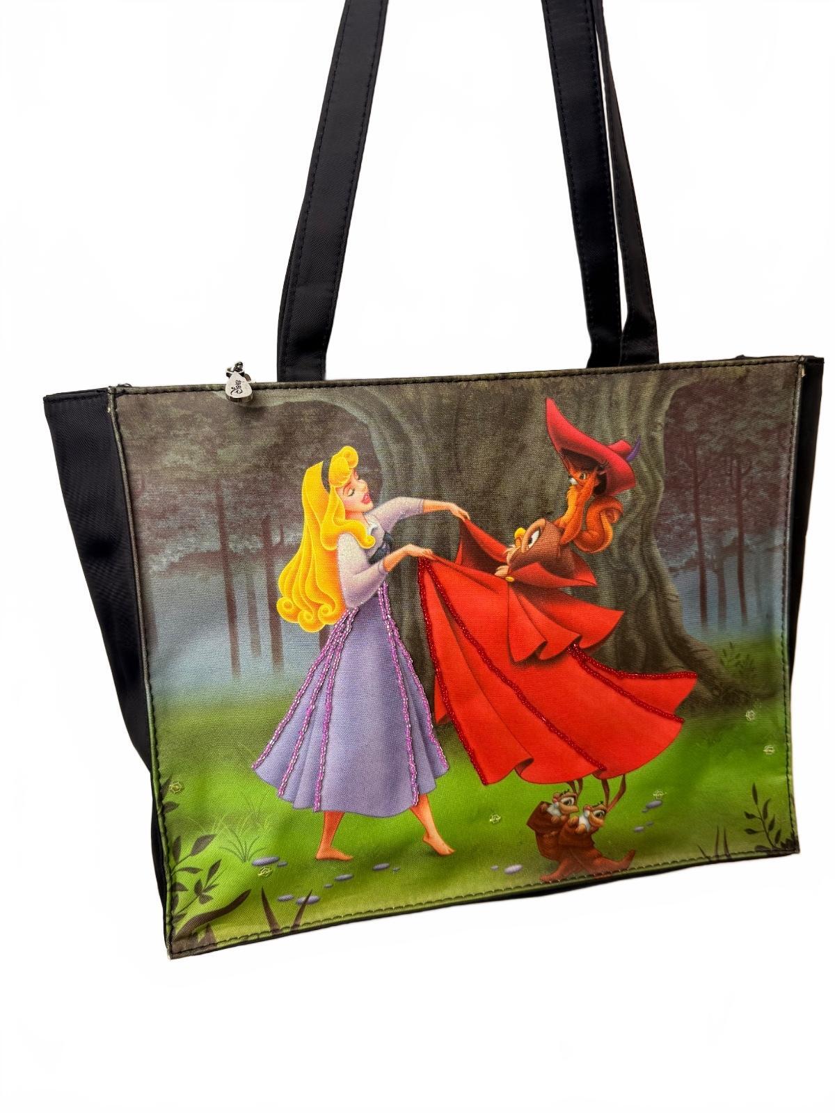 Rare Disney Sleeping Beauty Aurora Sequin Beaded Tote Shoulder Bag HTF