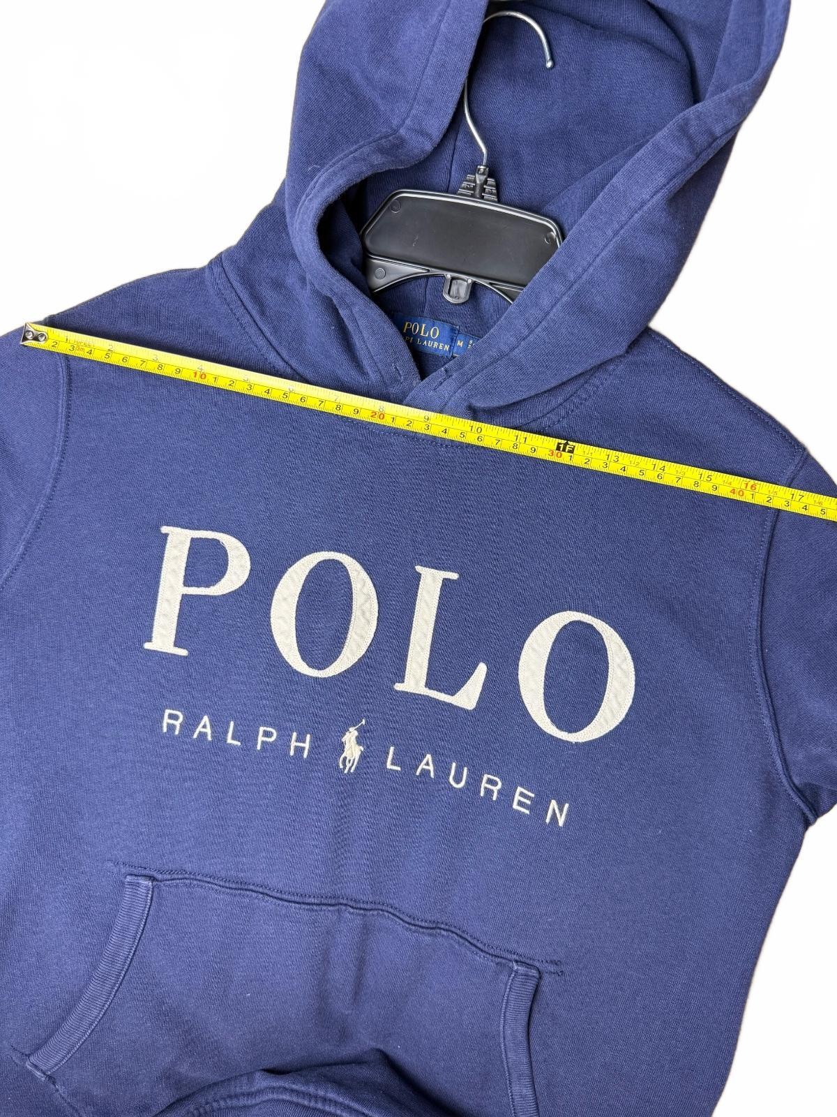 Polo Ralph Lauren Women's M Blue Big Logo Pullover Hoodie Sweatshirt PRE-OWNED