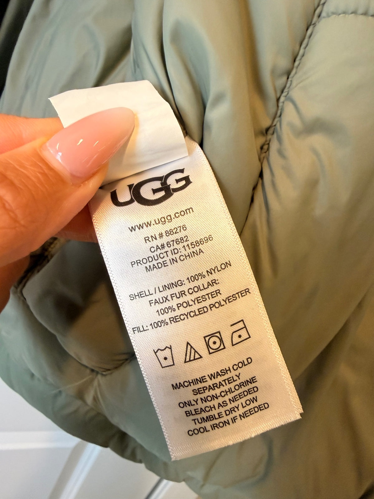 UGG Kristian Unisex 4-Way Reversible Puffer Jacket Vest S/M Moss Green Pecan PRE-OWNED