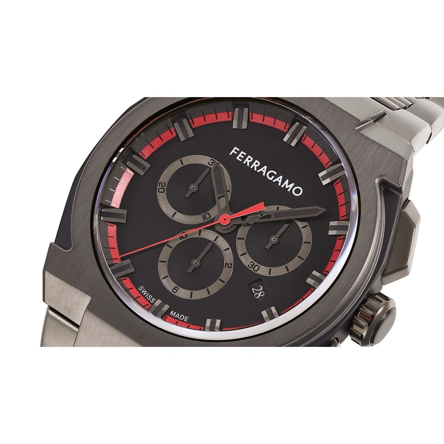 Ferragamo Supreme Chrono Men’s Swiss Quartz Watch 43mm Gunmetal SFK200423