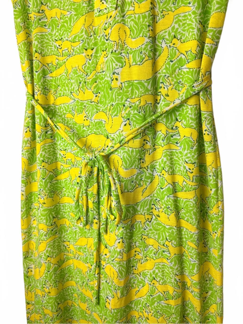 RARE 1960s Lilly Pulitzer The Lilly Fox Print Maxi Dress Vintage Mod Pop Art M