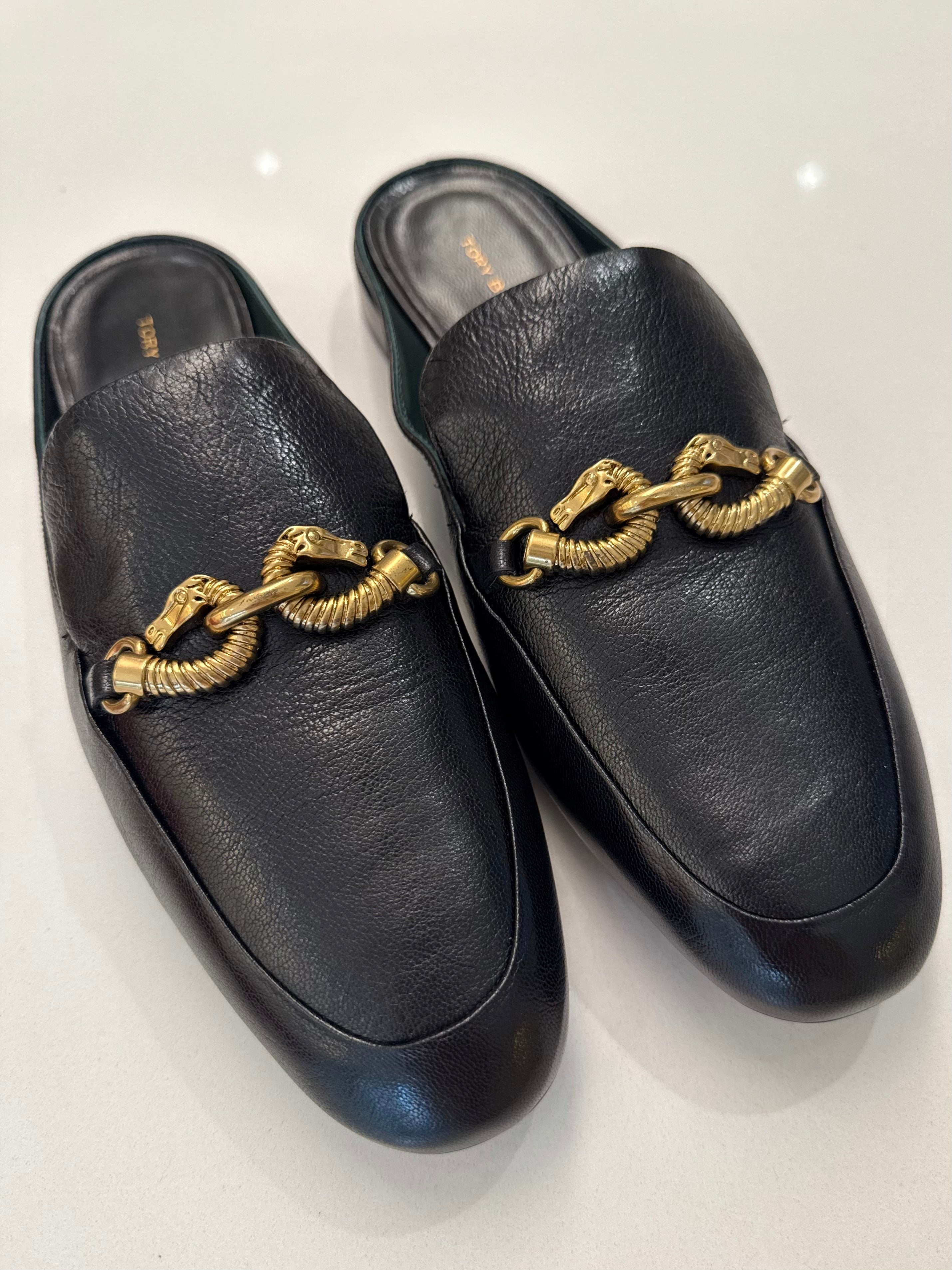 Tory Burch Jessa Backless Loafers Perfect Black 8M – VIASHOP