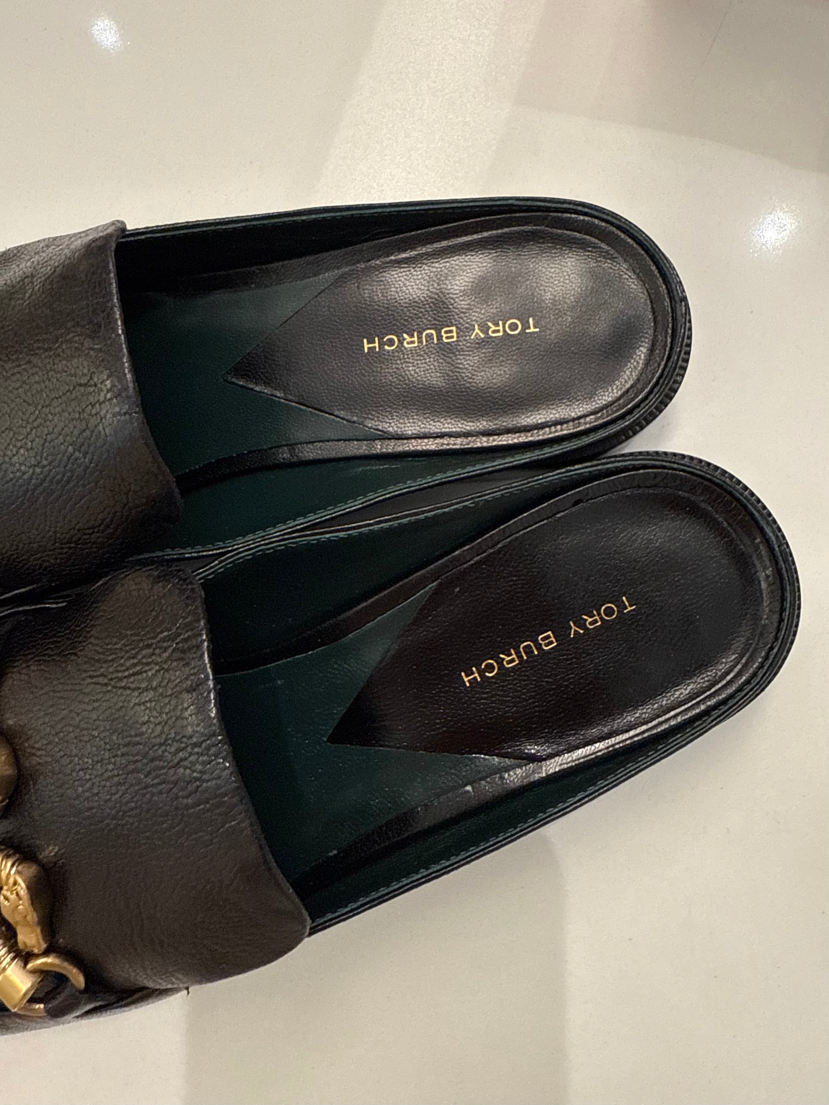 Tory Burch Jessa Backless Loafers Perfect Black 8M – VIASHOP