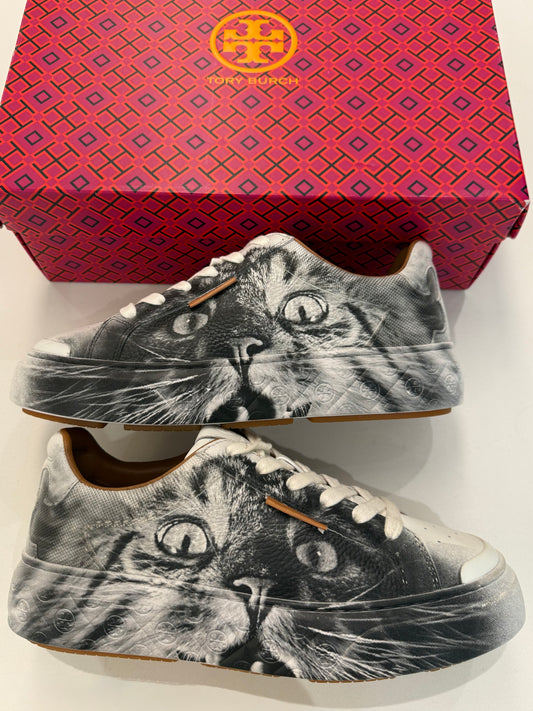 Tory Burch Ladybug Sneaker In Cat Portrait , Size 8, LIMITED EDITION