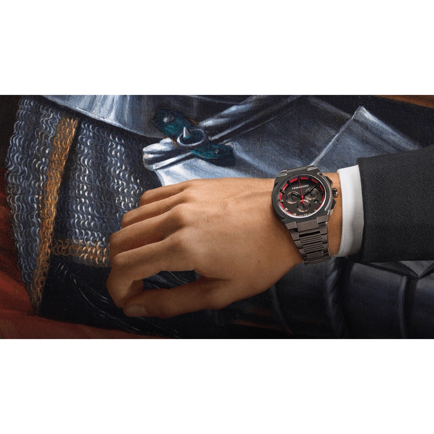 Ferragamo Supreme Chrono Men’s Swiss Quartz Watch 43mm Gunmetal SFK200423
