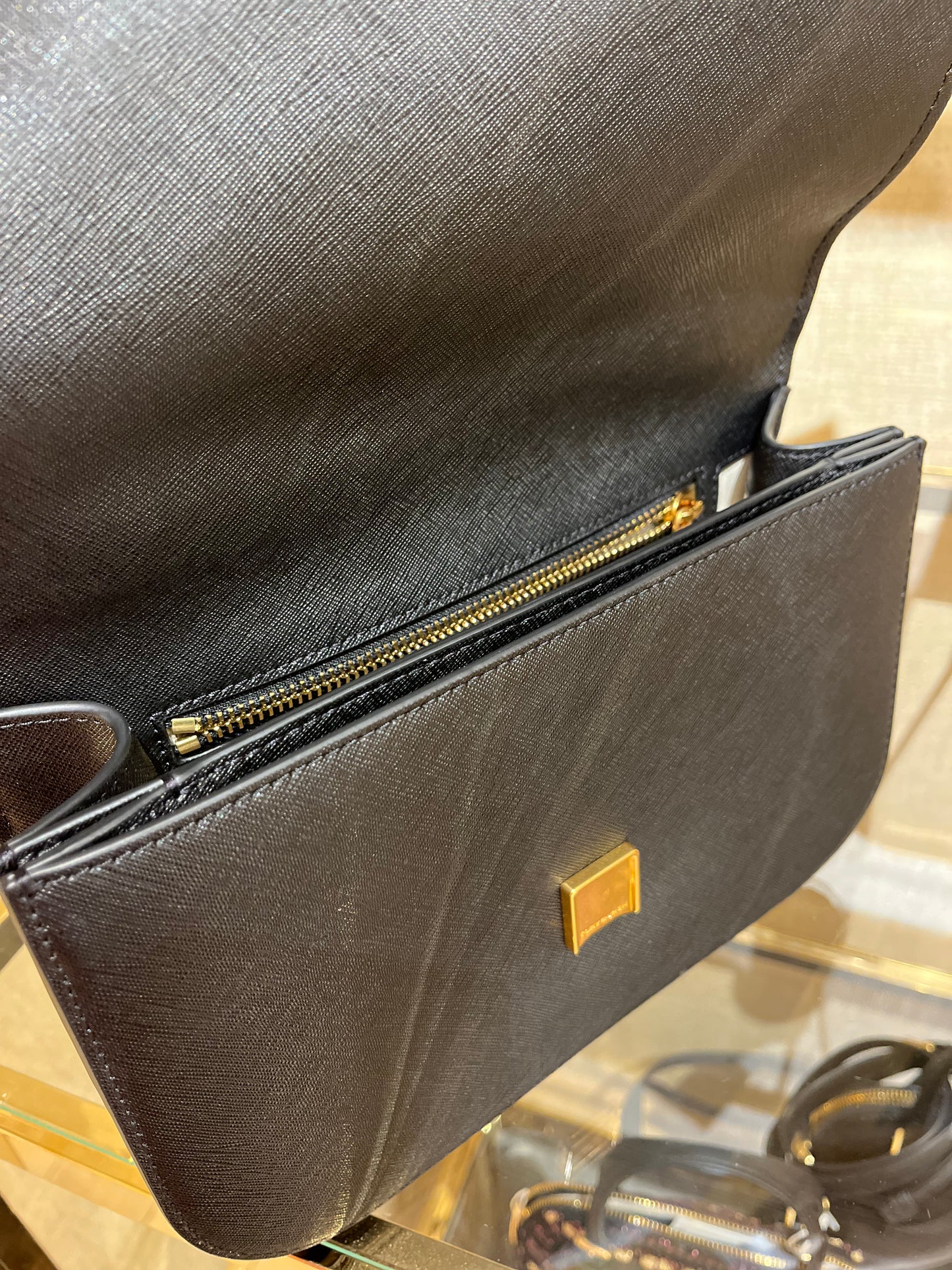 Tory Burch Emerson E/W Flap Adjustable Shoulder Bag, Black, Style 147214, $498