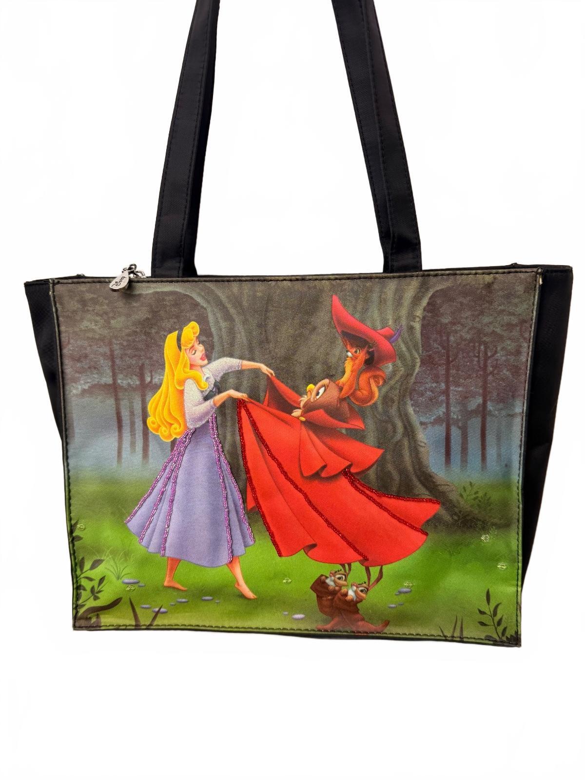 Rare Disney Sleeping Beauty Aurora Sequin Beaded Tote Shoulder Bag HTF