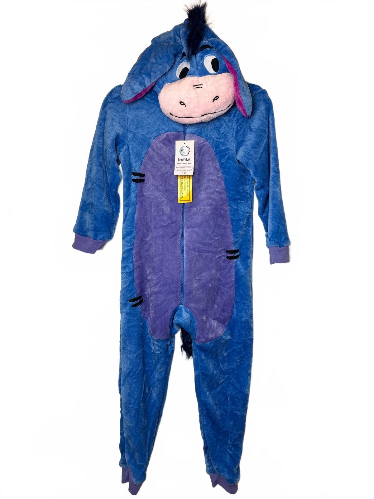 COSUSKET Disney Eeyore Kids Plush Hooded Halloween Costume Onesie Size 10 NWT