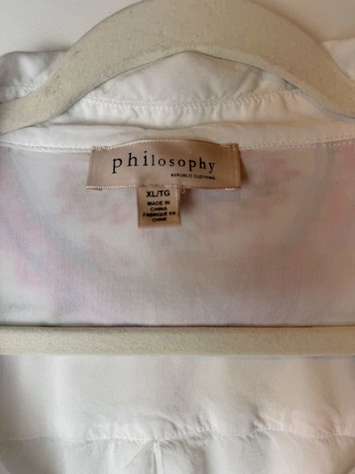 Philosophy Embroidered Boho Floral Tunic Shirt XL 100% Rayon