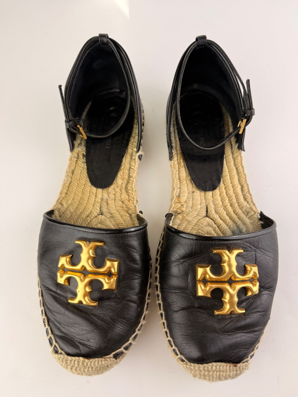 Tory Burch Eleanor D'Orsay Espadrille, Perfect Black, Size 8