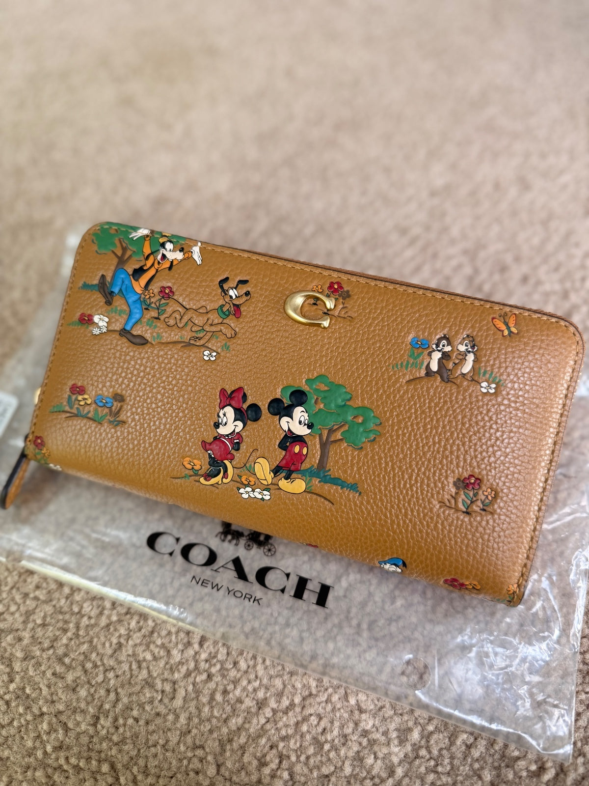 VIRAL Disney X Coach Essential Accordion Zip Wallet Mickey Mouse & Friends CAE74 NWT
