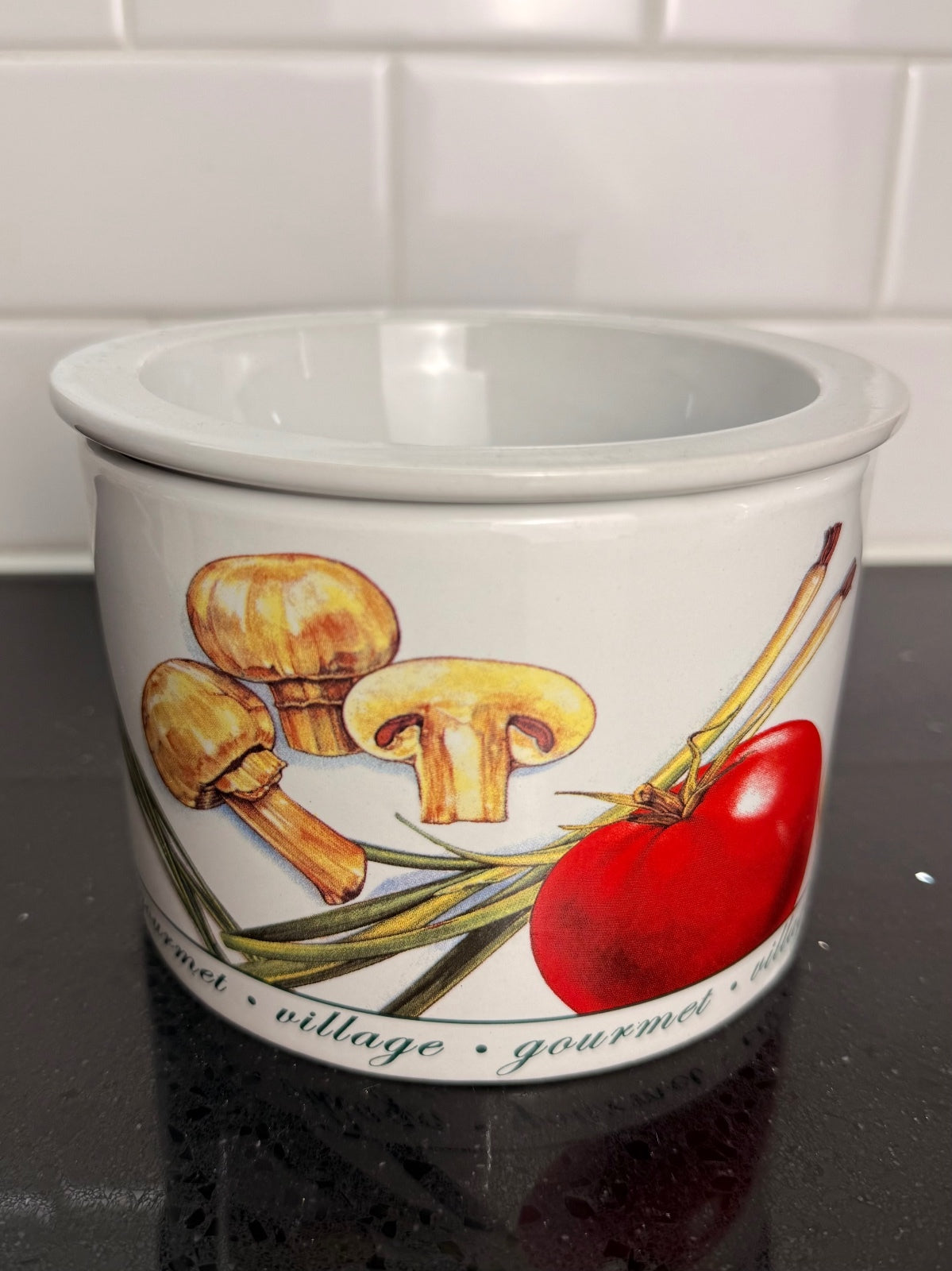 Gourmet du Village Vintage Ceramic Dip Chiller 2 Piece Vegetable Serving Bowl