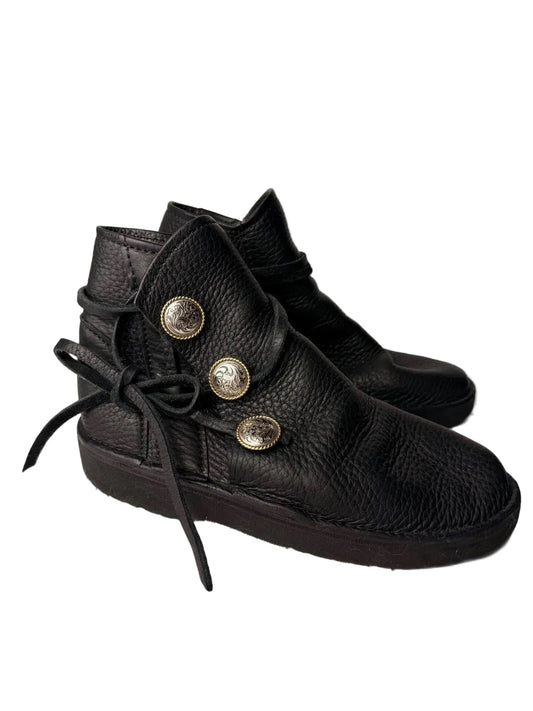 Earthwalkers Handmade Leather Moccasin Ankle Boots Black Womens 8 USA Rare