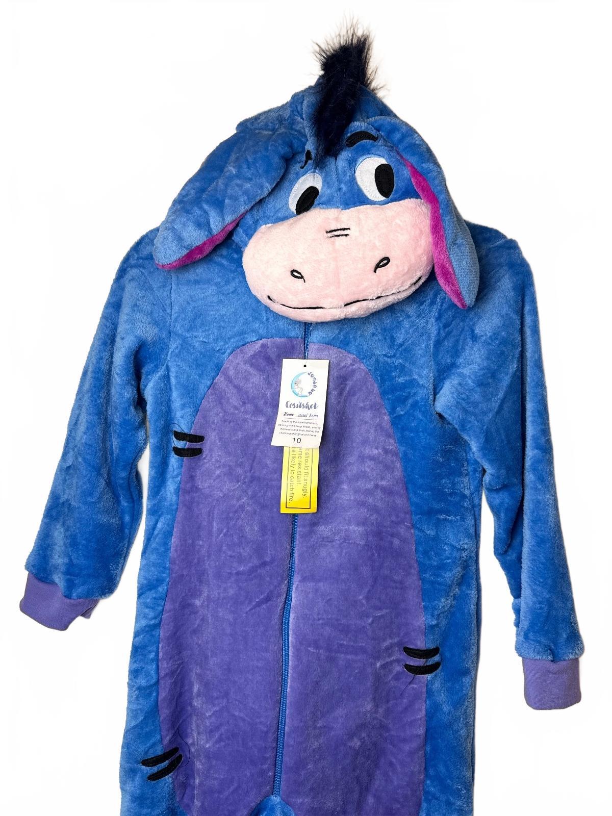 COSUSKET Disney Eeyore Kids Plush Hooded Halloween Costume Onesie Size 10 NWT