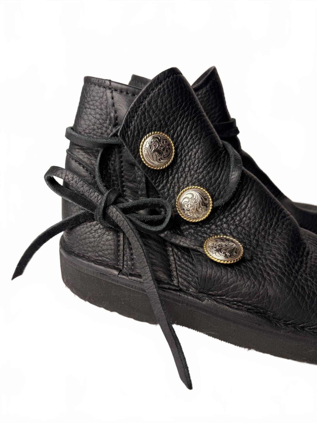 Earthwalkers Handmade Leather Moccasin Ankle Boots Black Womens 8 USA Rare