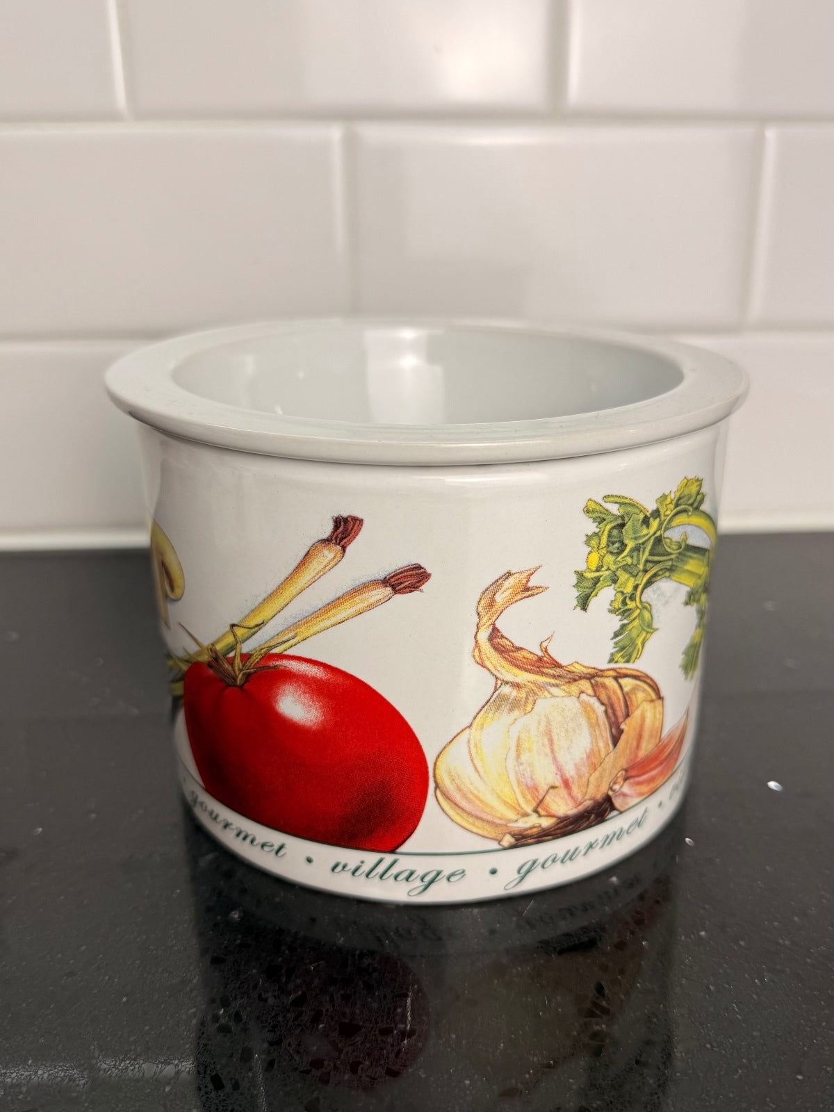 Gourmet du Village Vintage Ceramic Dip Chiller 2 Piece Vegetable Serving Bowl