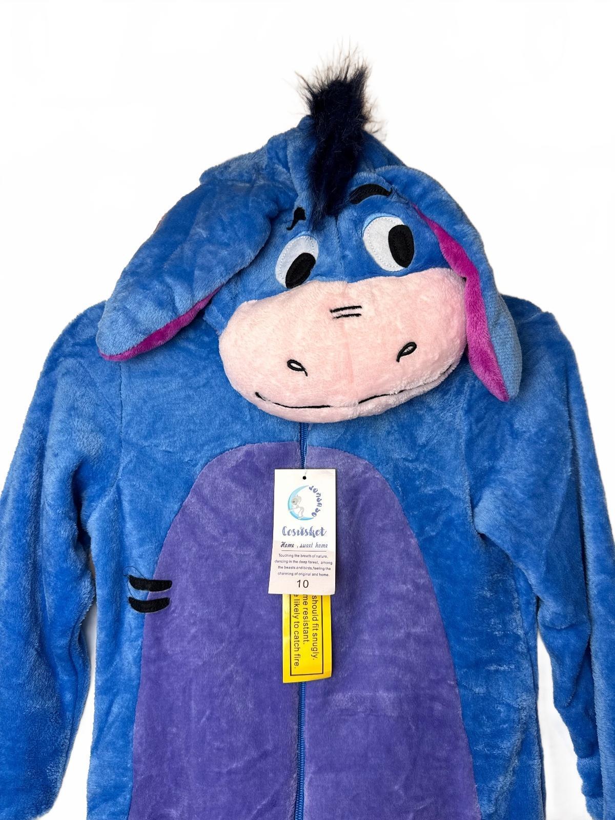 COSUSKET Disney Eeyore Kids Plush Hooded Halloween Costume Onesie Size 10 NWT
