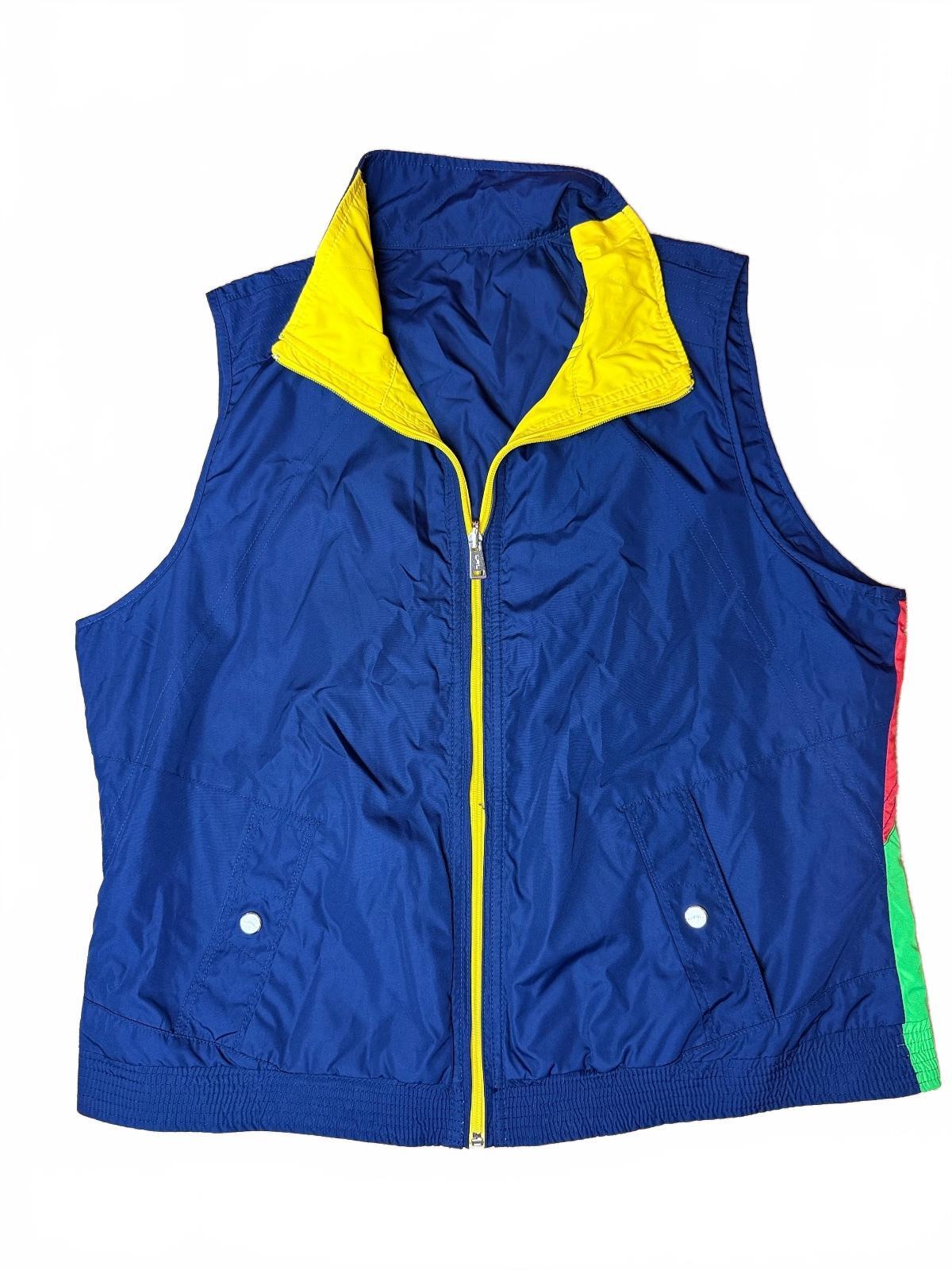 Lauren Ralph Lauren Women’s XL Reversible Colorblock Nautical Zip Vest LRL PRE-OWNED