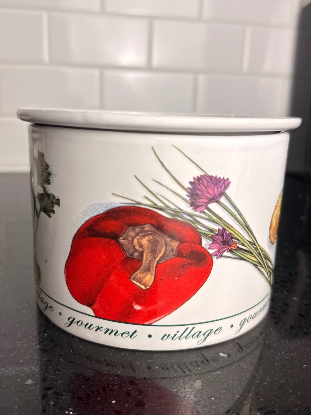 Gourmet du Village Vintage Ceramic Dip Chiller 2 Piece Vegetable Serving Bowl