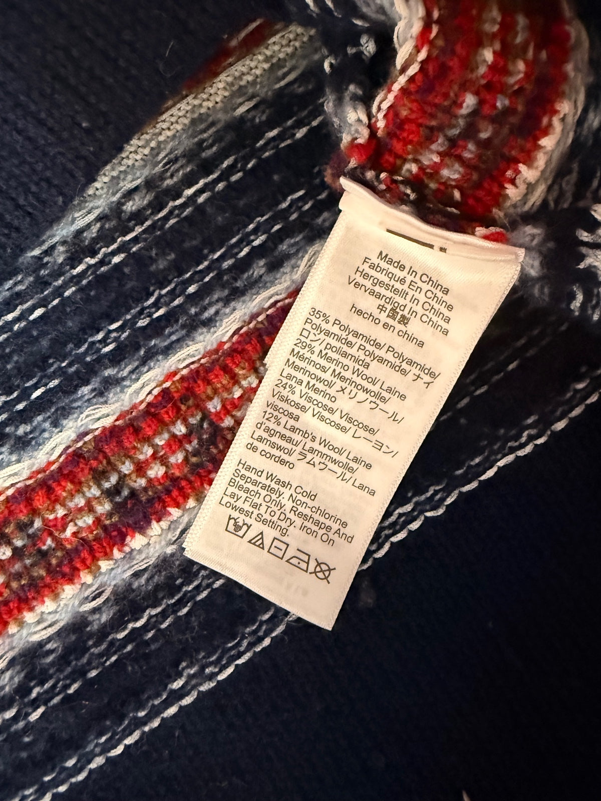 J.Crew Fair Isle Sweater Shell in Boiled WOOL BLEND, Size L, PRE-OWNED
