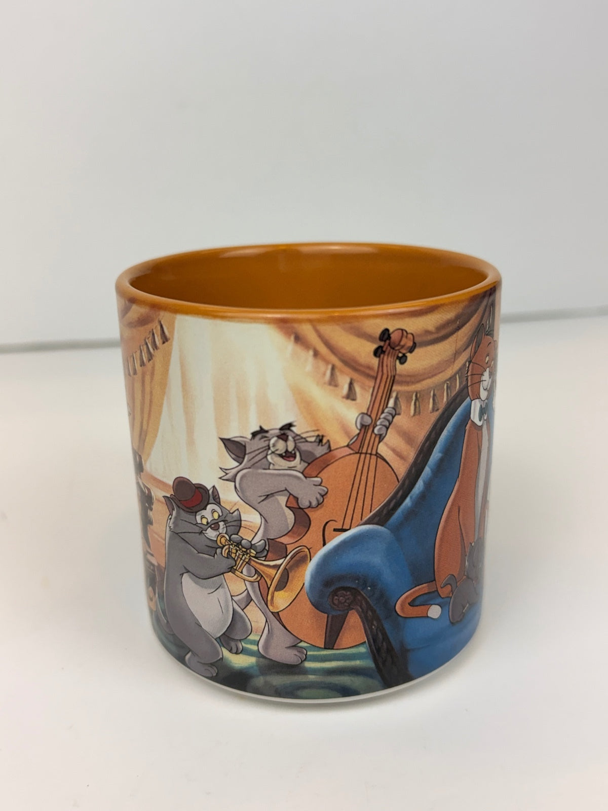 Vintage 90s Disney The Aristocats Ceramic Coffee Mug Caramel Brown Interior EXCELLENT CONDITION