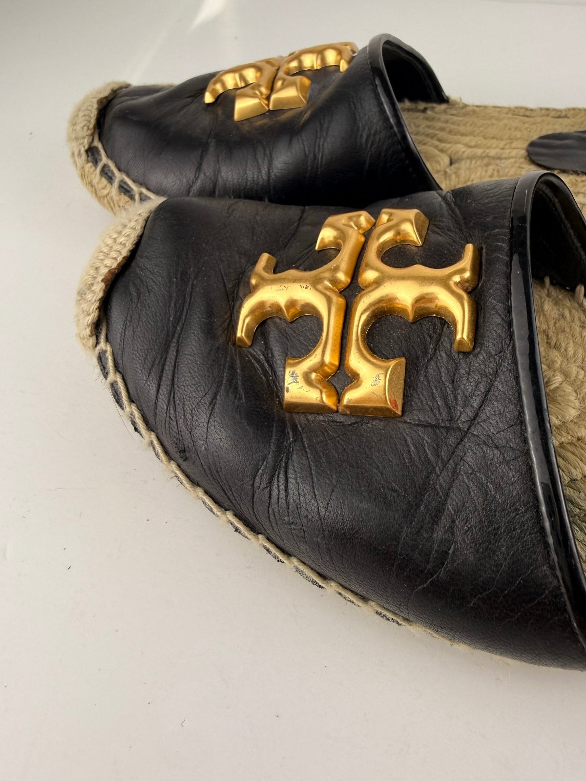 Tory Burch Eleanor D'Orsay Espadrille, Perfect Black, Size 8