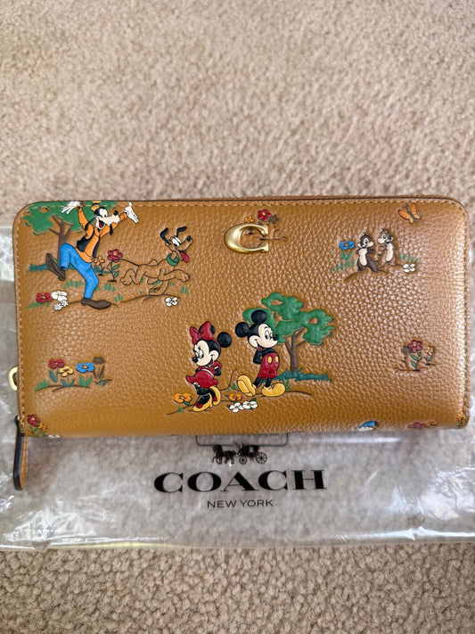 VIRAL Disney X Coach Essential Accordion Zip Wallet Mickey Mouse & Friends CAE74 NWT