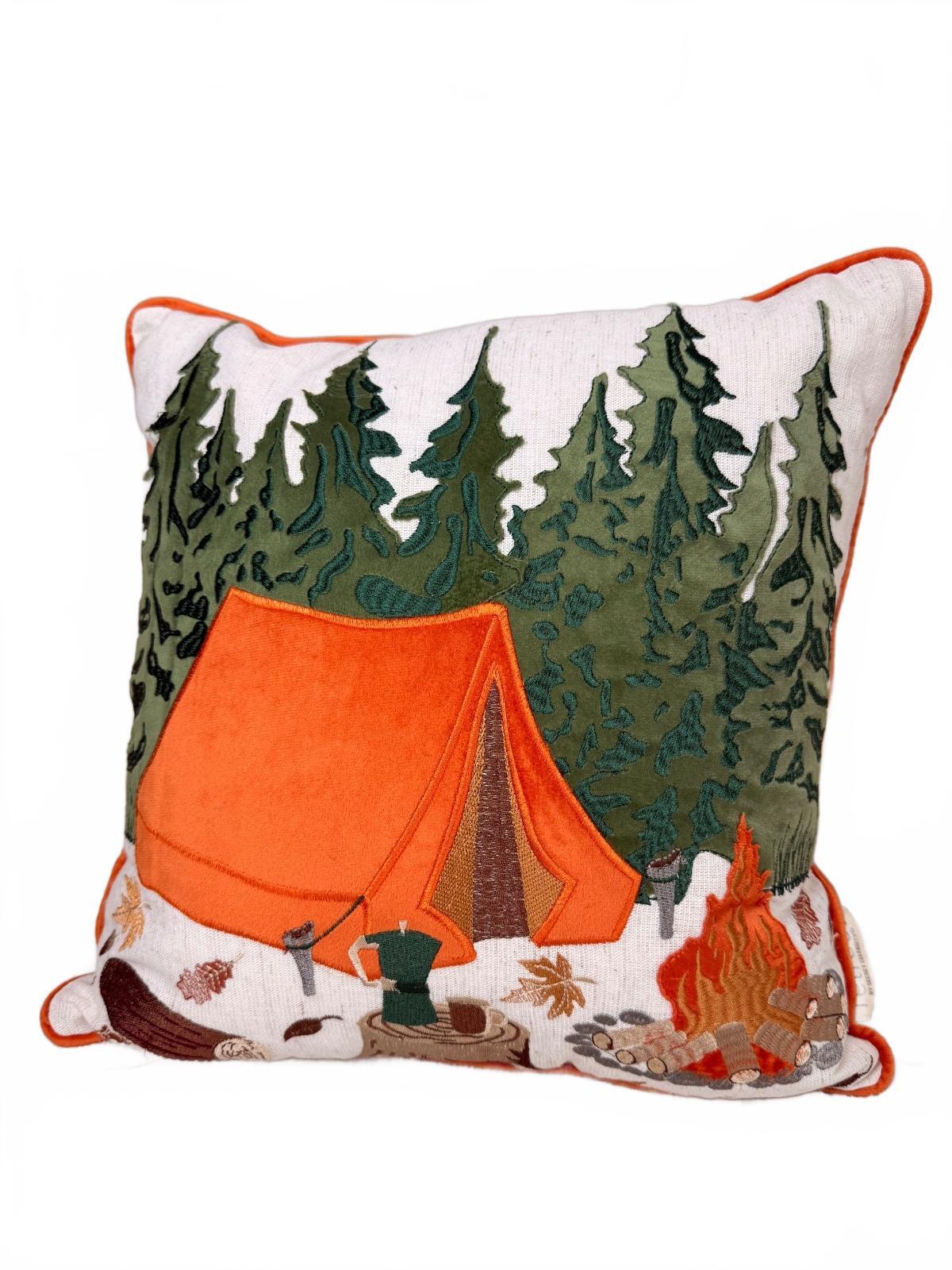 Premium Embroidered Decorative Pillows Set of 2 Rustic Mountain Cabin Lodge