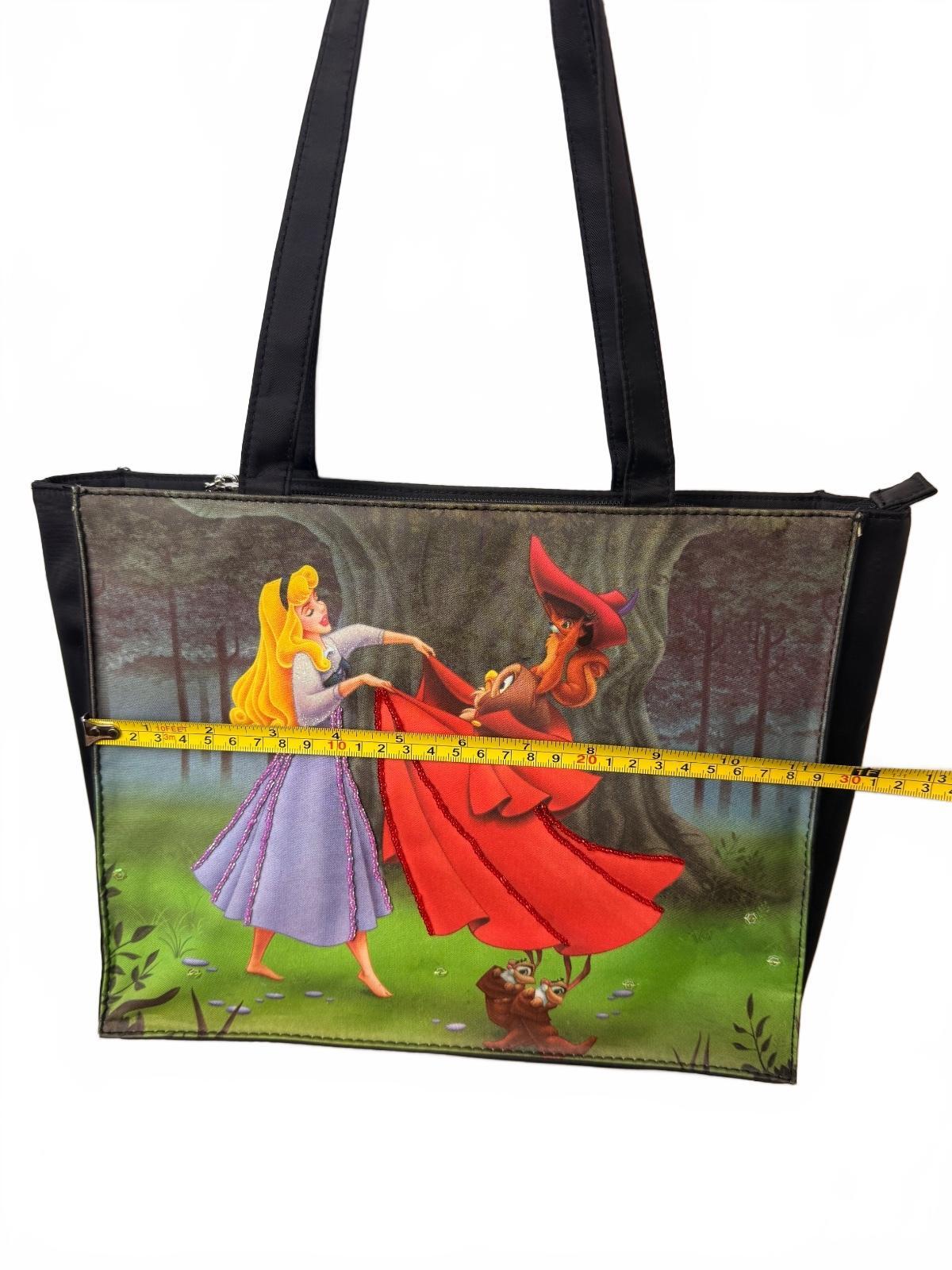 Rare Disney Sleeping Beauty Aurora Sequin Beaded Tote Shoulder Bag HTF