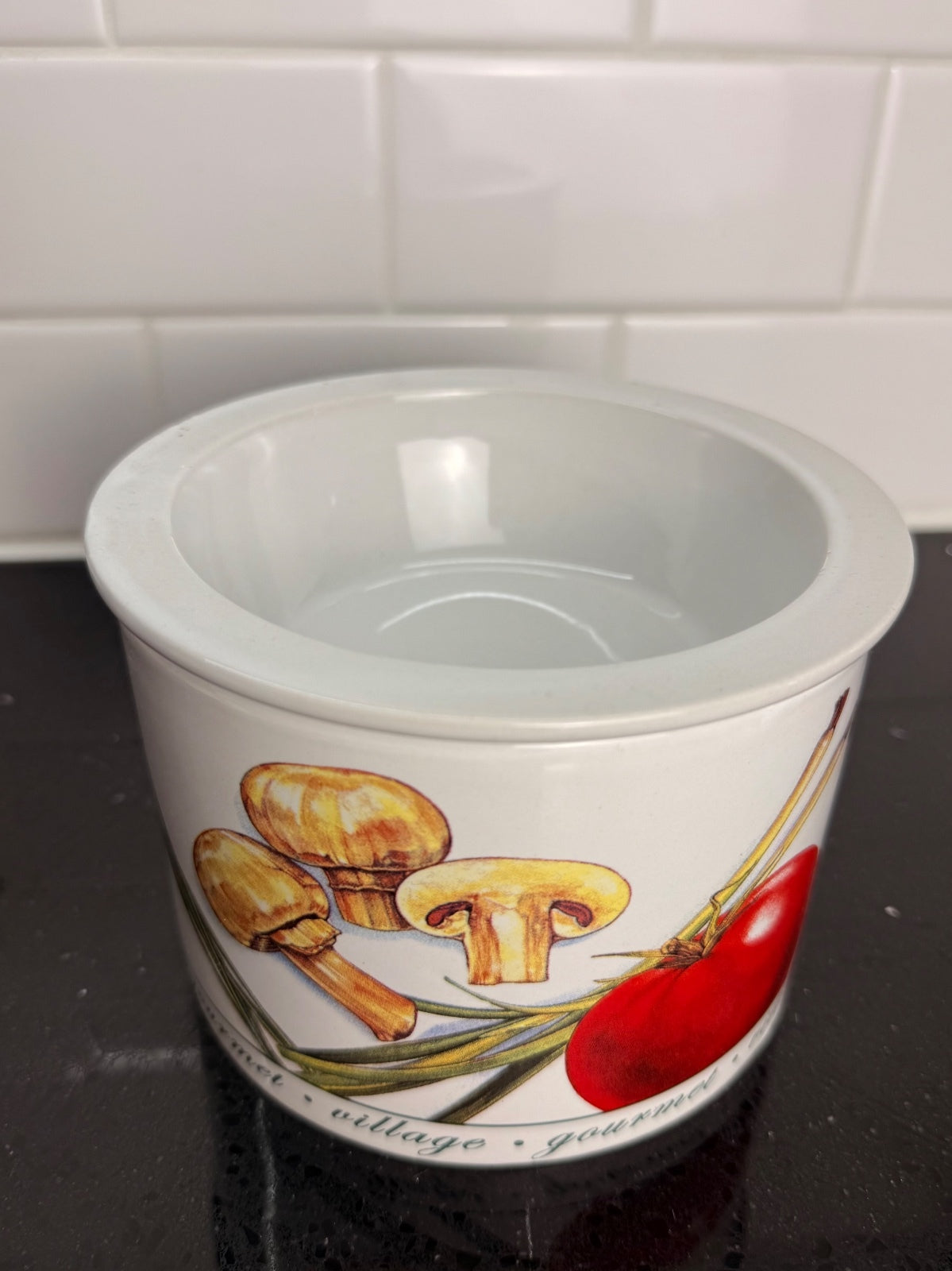 Gourmet du Village Vintage Ceramic Dip Chiller 2 Piece Vegetable Serving Bowl