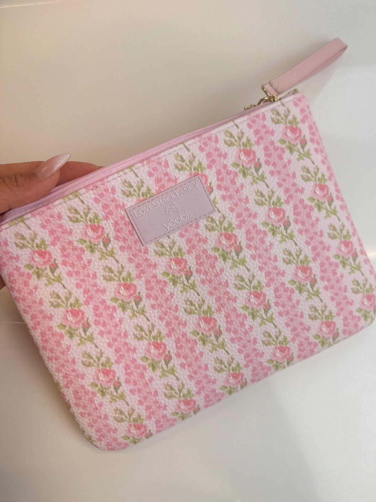 LoveShackFancy x Target Yoobi Floral Pencil Case Makeup Cosmetic Bag Wristlet PRE-OWNED