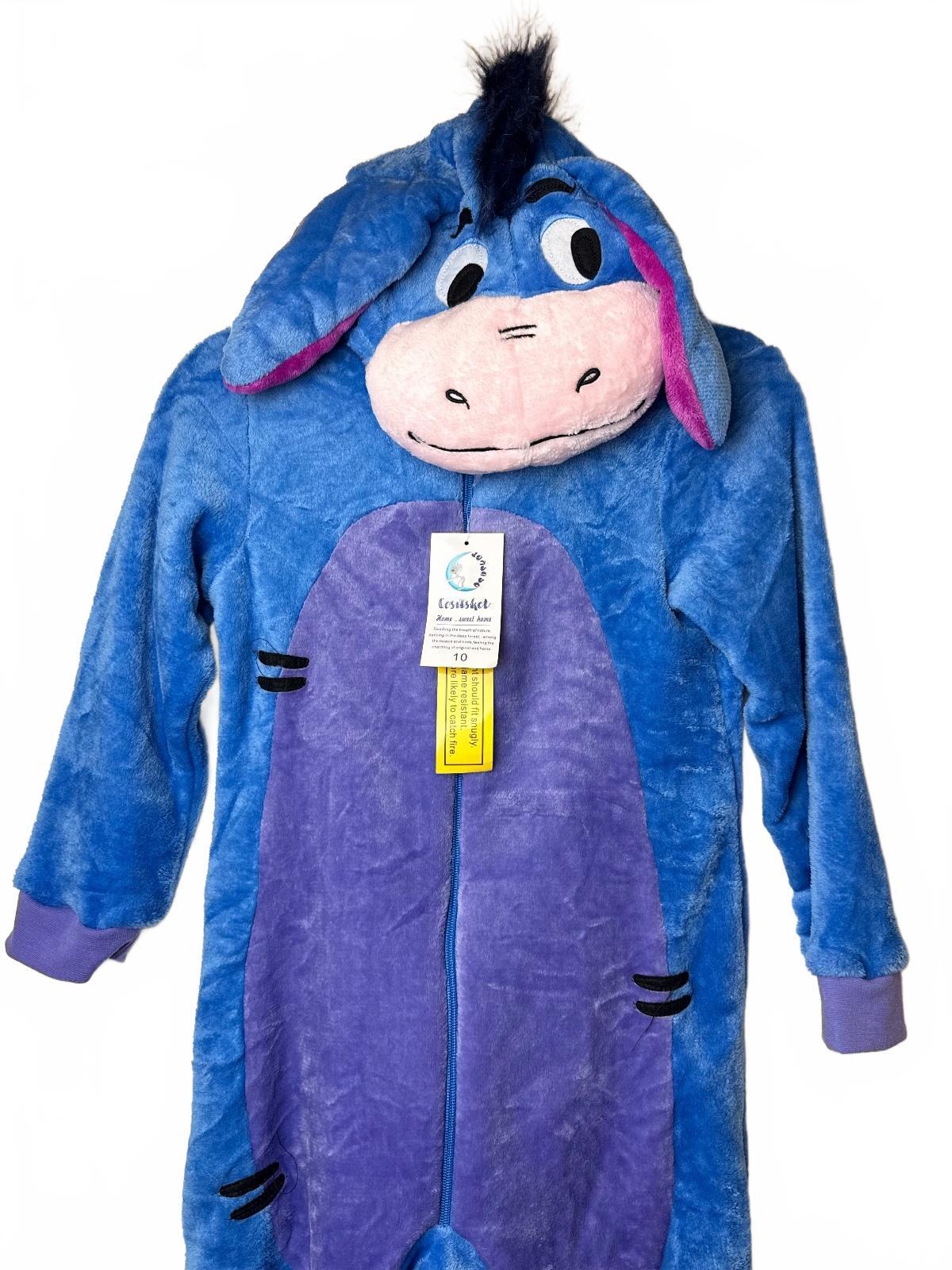 COSUSKET Disney Eeyore Kids Plush Hooded Halloween Costume Onesie Size 10 NWT