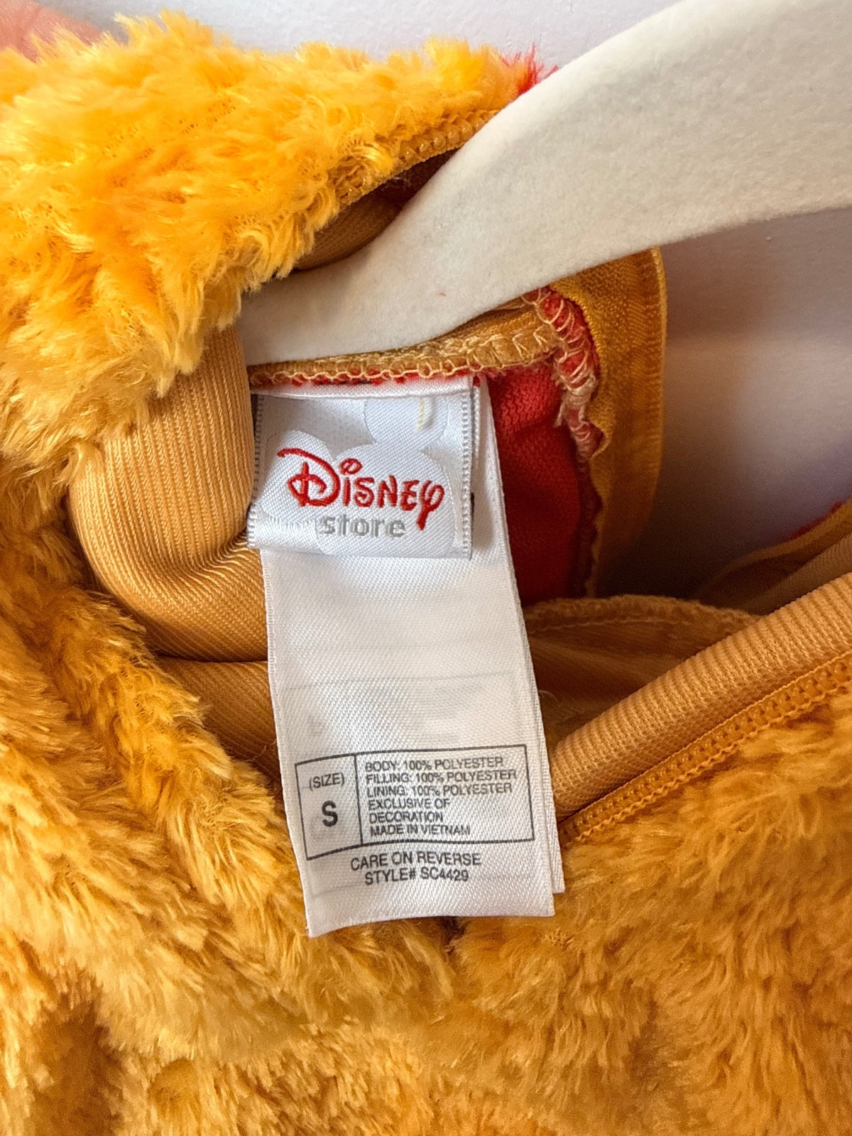 Disney Winnie the Pooh Kids Plush Halloween Costume Hooded One Piece Size S