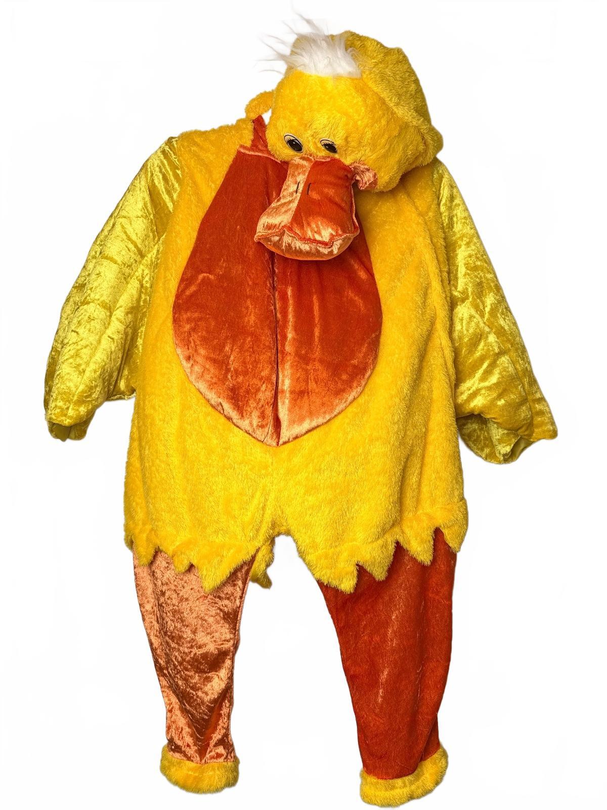 Celebrations Halloween Plush Duck Costume Kids Large Yellow Orange Full Body PRE-OWNED