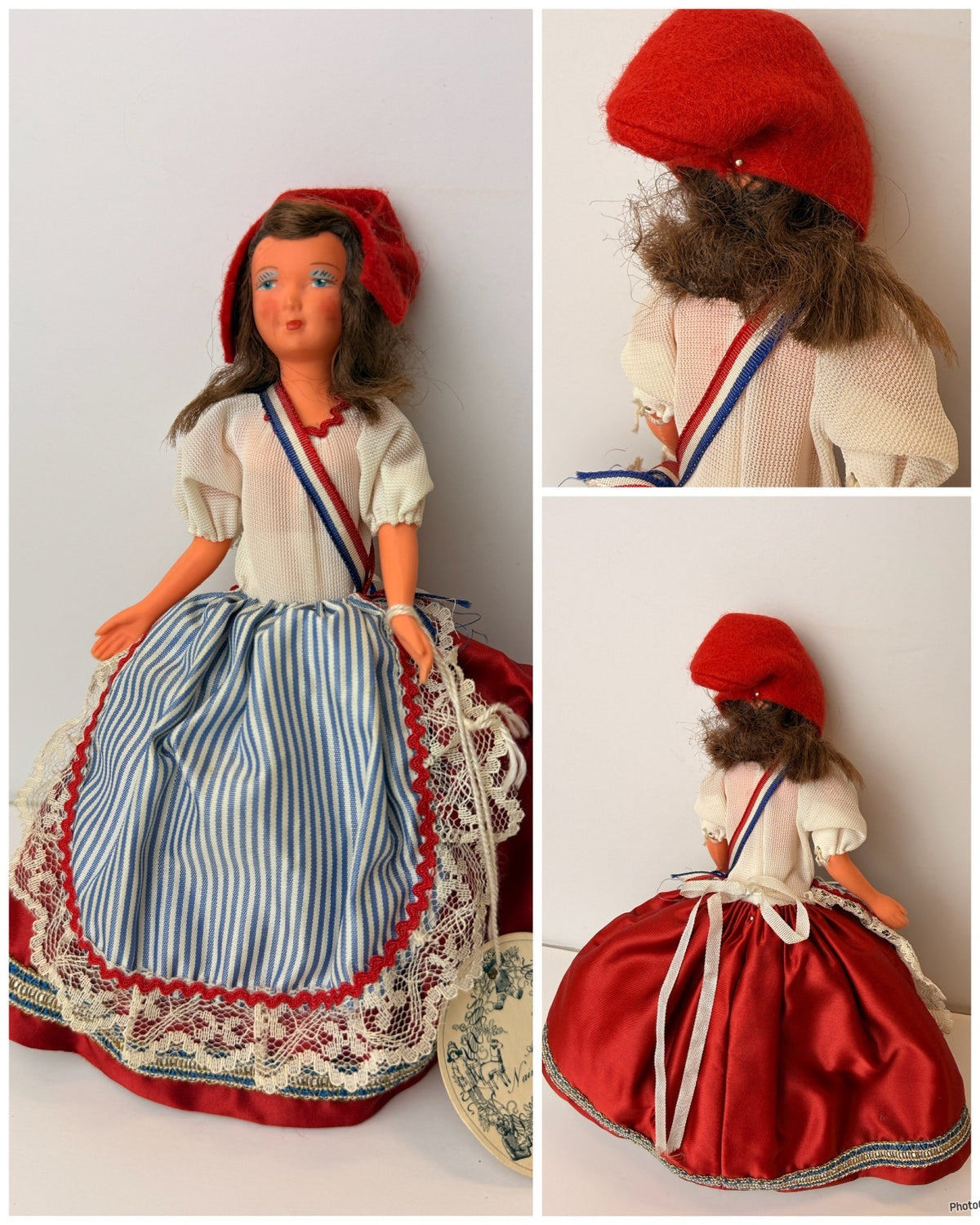Vintage Petitcollin Rare French Costume Dolls Set of 3 Au Nain Bleu Paris