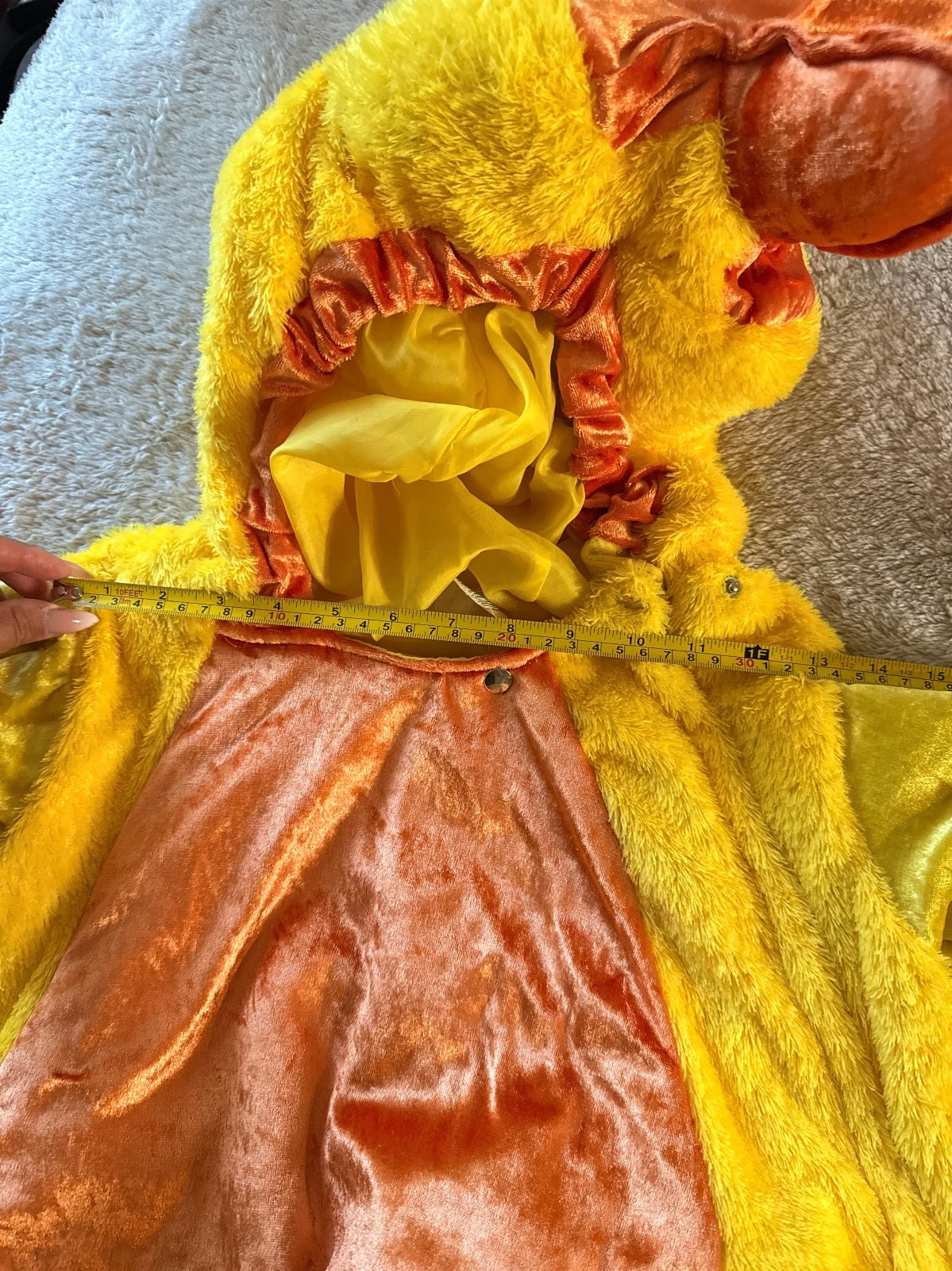 Celebrations Halloween Plush Duck Costume Kids Large Yellow Orange Full Body PRE-OWNED