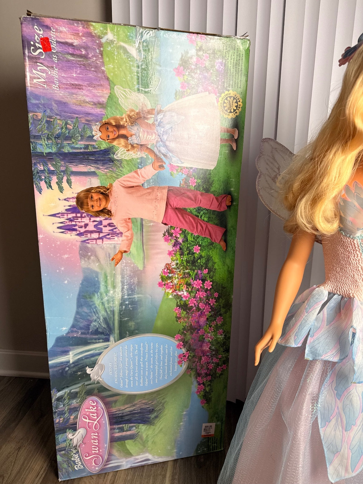 Rare Barbie Mattel My Size Swan Lake Odette 36” Giant Doll w/ Original Box PRE-OWNED