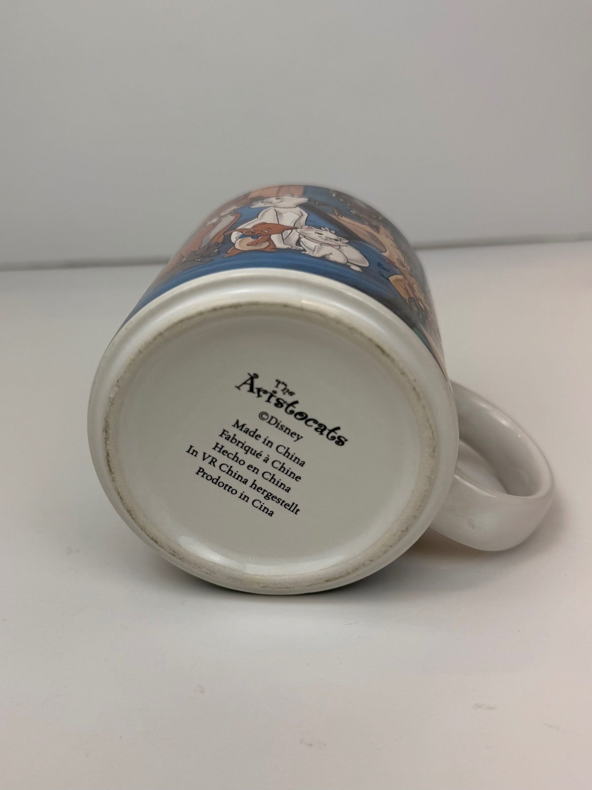 Vintage 90s Disney The Aristocats Ceramic Coffee Mug Caramel Brown Interior EXCELLENT CONDITION