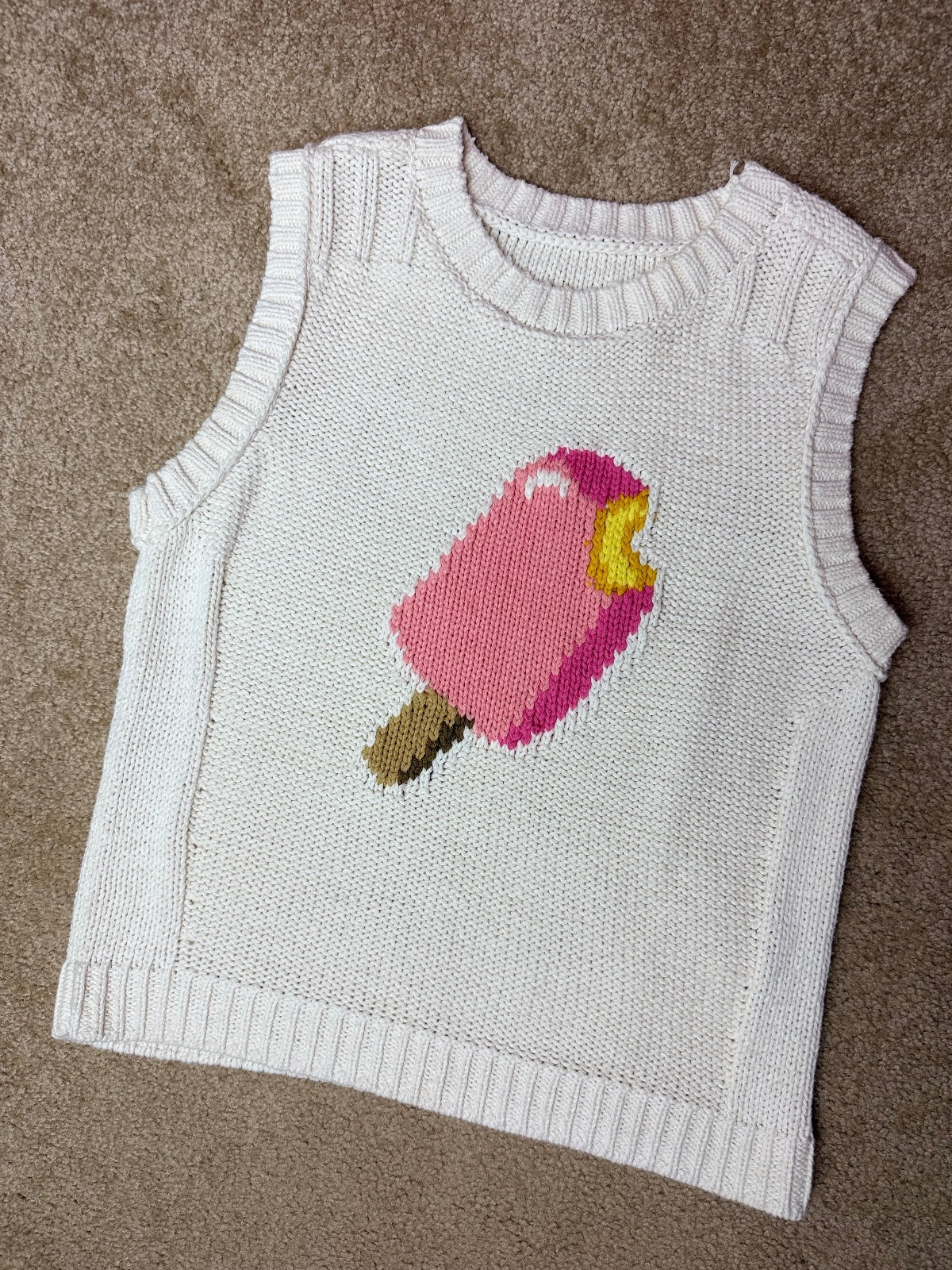 Anthropologie Maeve Linen Blend Popsicle Icon Sleeveless Sweater Tank Top Size S NWOT