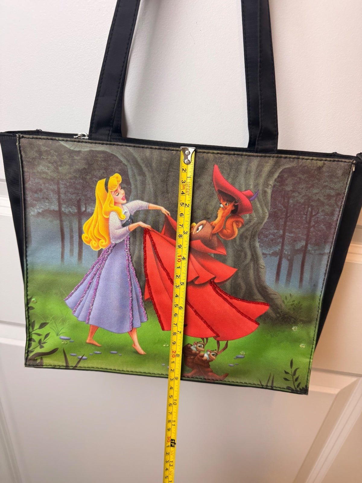 Rare Disney Sleeping Beauty Aurora Sequin Beaded Tote Shoulder Bag HTF