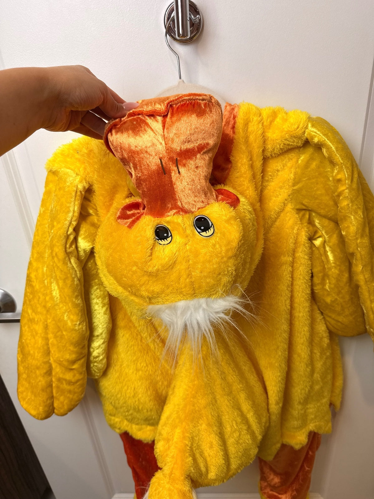 Celebrations Halloween Plush Duck Costume Kids Large Yellow Orange Full Body PRE-OWNED