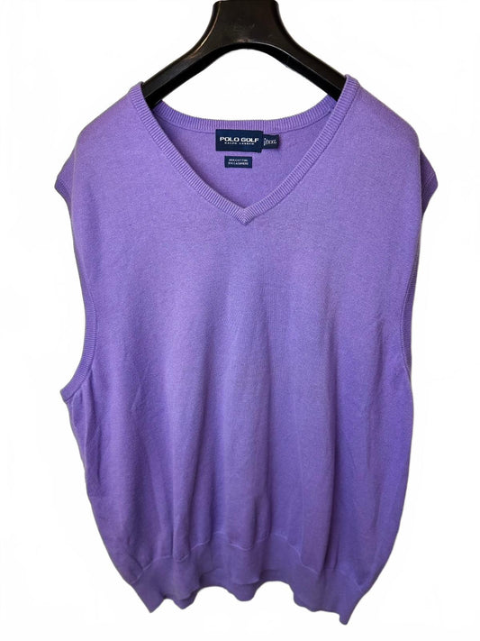 Vintage Polo Golf Ralph Lauren Men’s XXL Purple Cotton Cashmere Vest Old Money