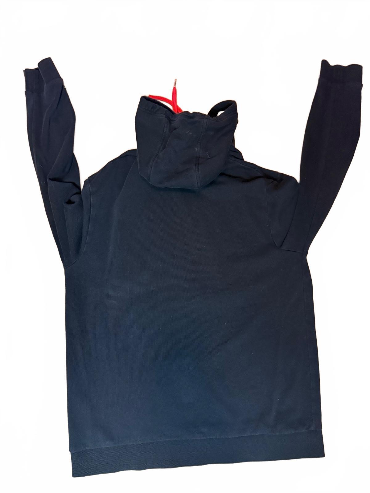 Armani Exchange Unisex M Black Graphic Hoodie Red Drawstring Pullover PRE-OWNED
