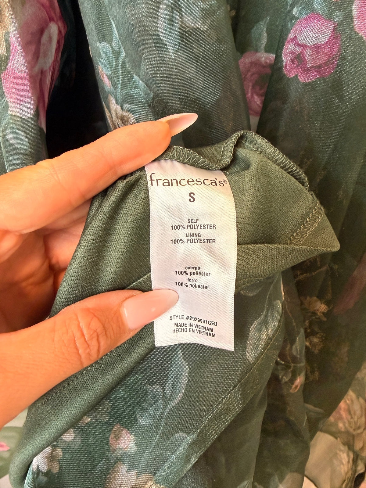 Francesca’s Katy Floral Tulle Midi Dress Size S NWT