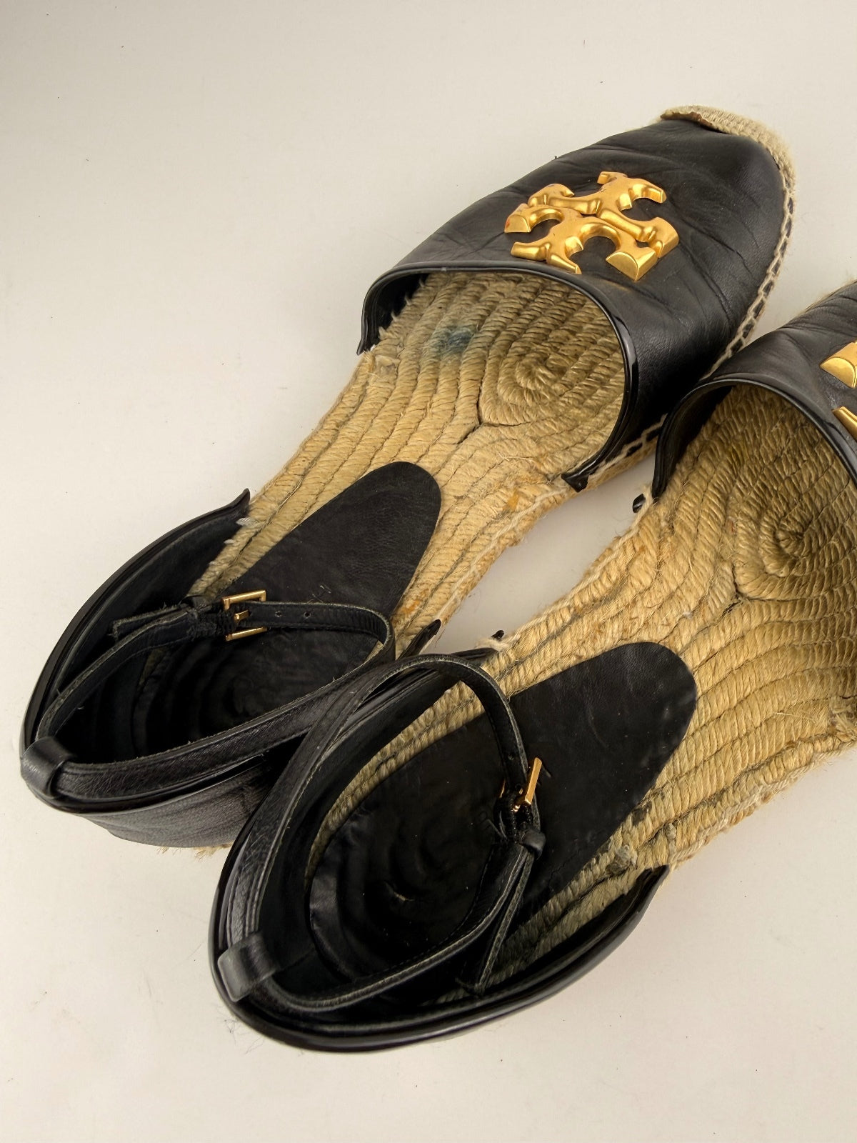 Tory Burch Eleanor D'Orsay Espadrille, Perfect Black, Size 8