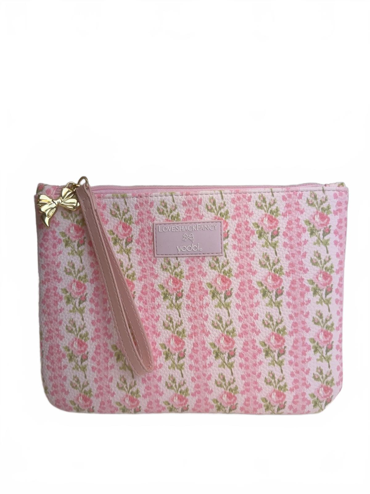 LoveShackFancy x Target Yoobi Floral Pencil Case Makeup Cosmetic Bag Wristlet PRE-OWNED