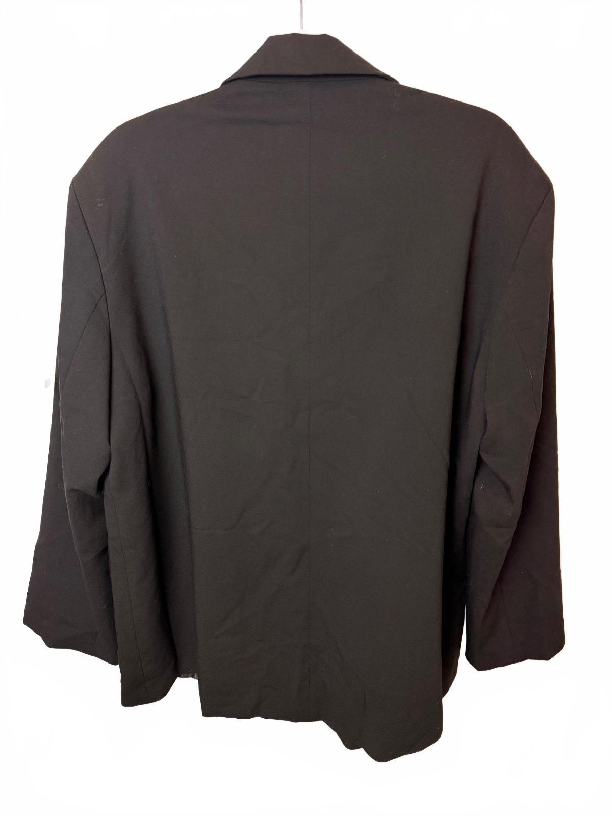 ZARA Black Label Oversized Blazer Double Lapel Tie Waist Black Size M-L PRE-OWNED EXCELLENT